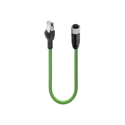 M12 D-code vrouwelijk naar RJ45 Fast Ethernet Cat 5e